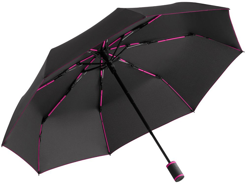 Зонт складной AOC Mini с цветными спицами, розовый