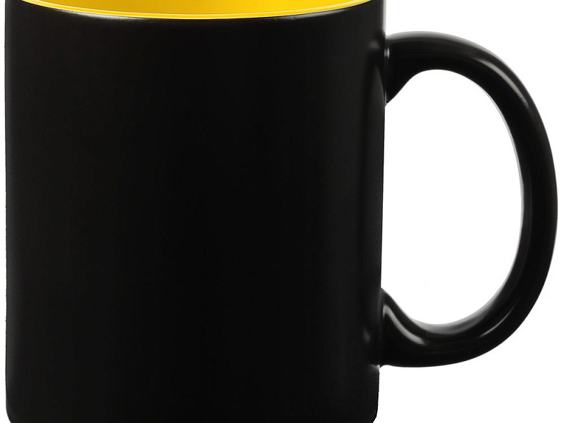 Кружка-хамелеон On Display, матовая, черная с желтым