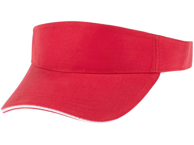 Козырек Active, красный с белым кантом