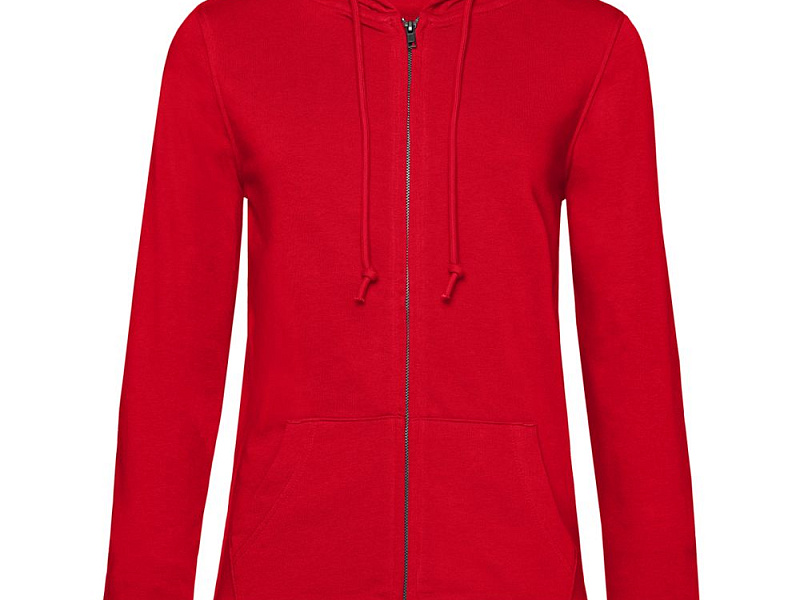 Толстовка на молнии с капюшоном женская BNC Inspire (Organic), красная