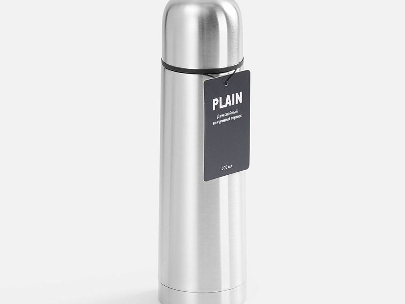 Термос Plain 500, ver.2, серебристый