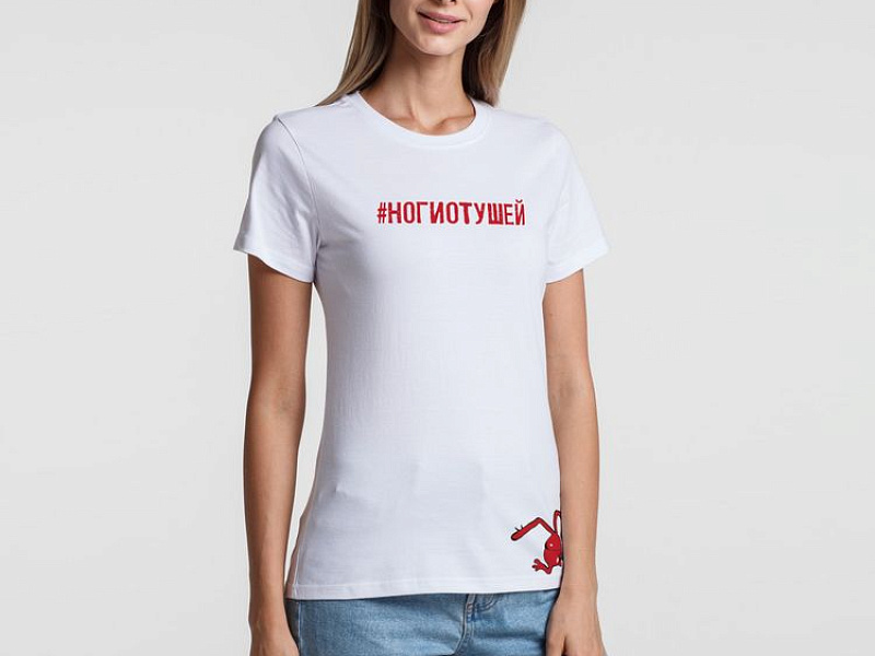 Футболка женская «Ногиотушей», белая