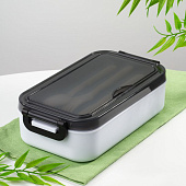 Ланчбокс Pranzo, белый с черным