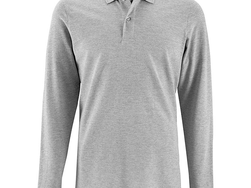 Рубашка поло мужская с длинным рукавом Perfect LSL Men, серый меланж