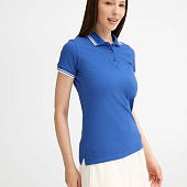 Рубашка поло женская Pasadena Women 200 с контрастной отделкой, ярко-синяя с белым