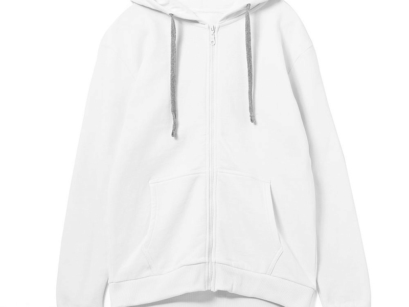 Толстовка на молнии с капюшоном Siverga Heavy, белая (белоснежная)
