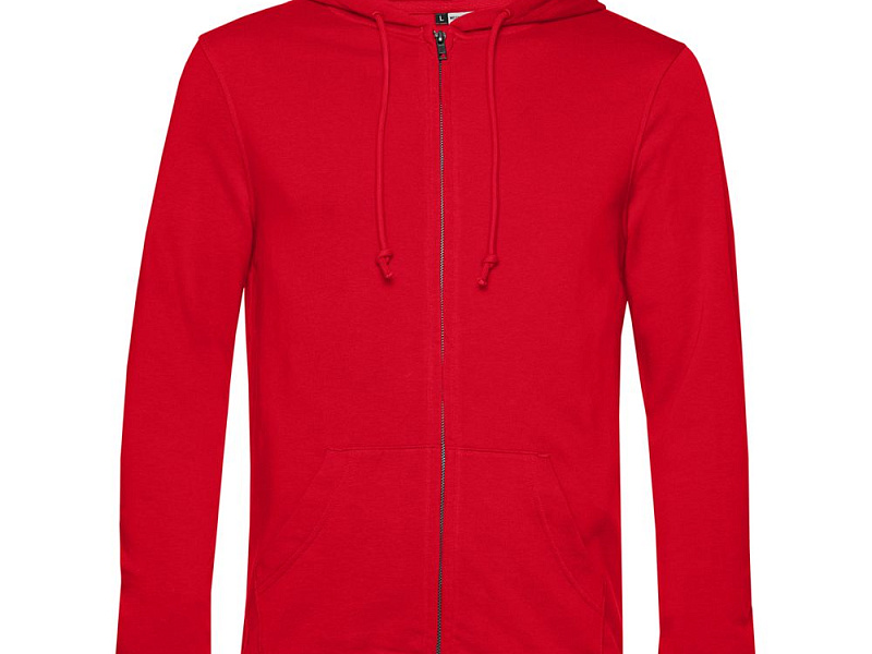 Толстовка на молнии с капюшоном унисекс BNC Inspire (Organic), красная
