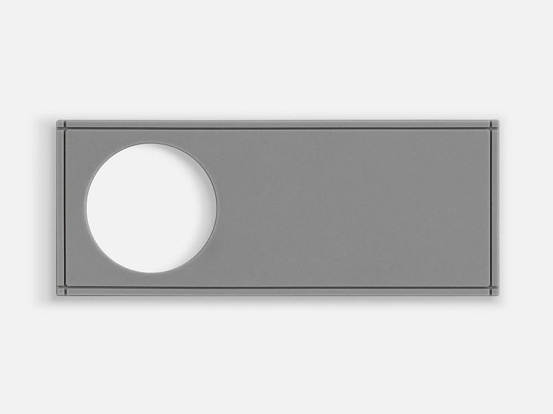 Лейбл из ПВХ с вырубкой «Круг», серый