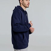 Толстовка на молнии с капюшоном унисекс King, темно-синяя