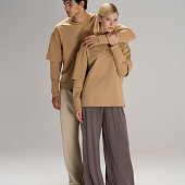 Футболка оверсайз с двойным рукавом Kosmos, бежевая