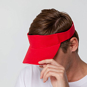 Козырек Active, красный с белым кантом