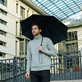 Зонт-трость rainVestment, темно-синий меланж