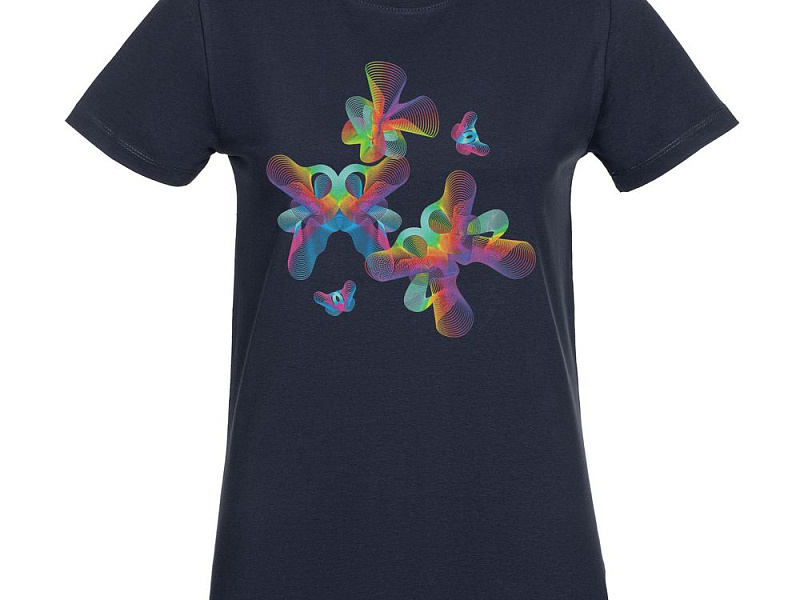 Футболка женская Butterflies, темно-синяя