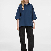 Футболка оверсайз унисекс с капюшоном Neofit, темно-синяя