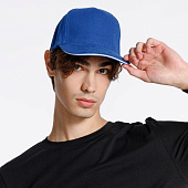 Бейсболка Classic, ярко-синяя с белым кантом