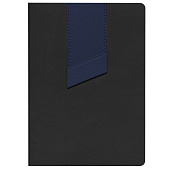 Ежедневник Bookmark, недатированный, черный с синим