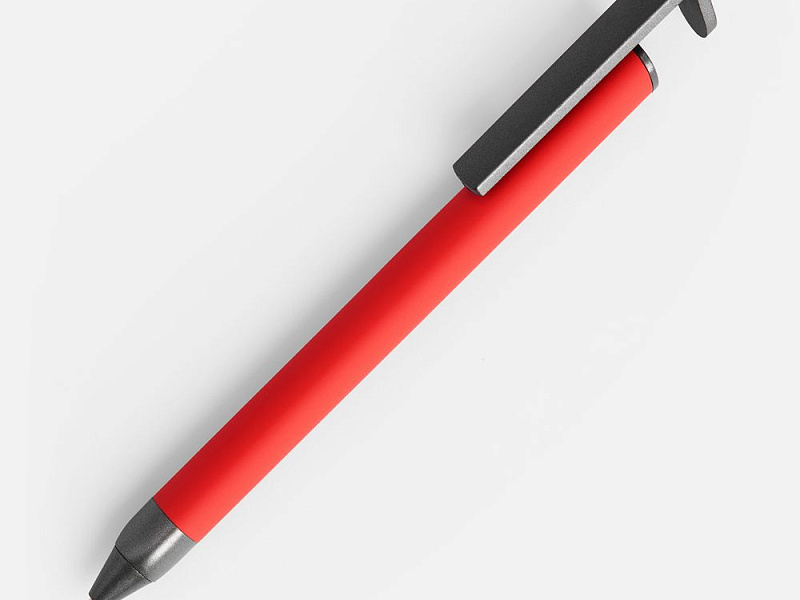 Ручка шариковая Standic с подставкой для телефона, красная