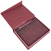 Коробка Duo под ежедневник и ручку, бордовая