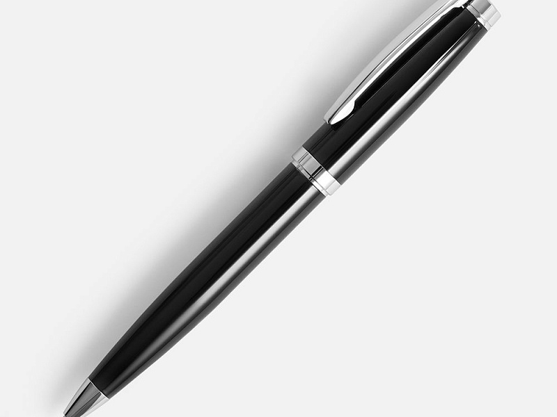 Ручка шариковая Letra Chrome, глянцевая, черная