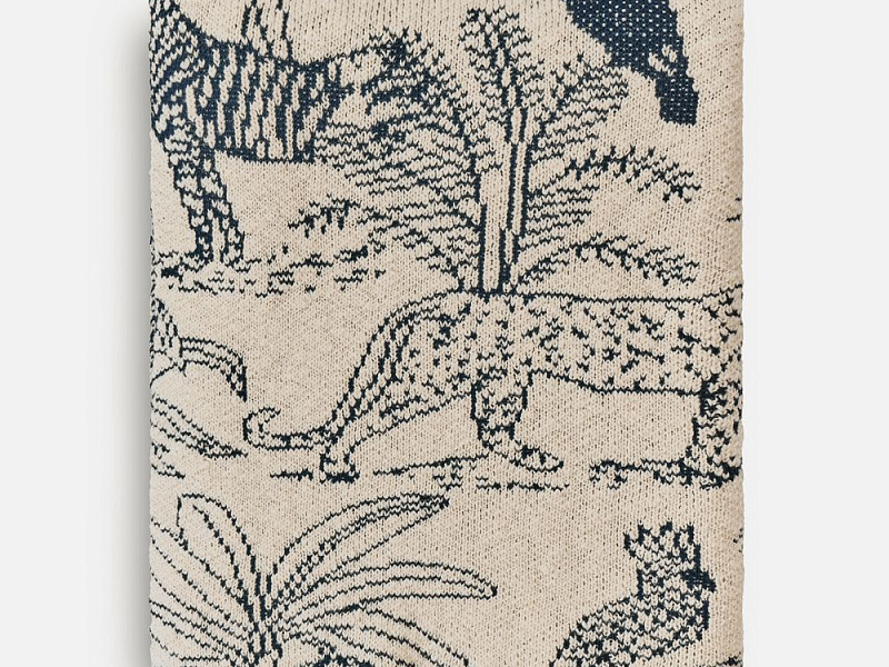 Плед Savanna, белый с синим