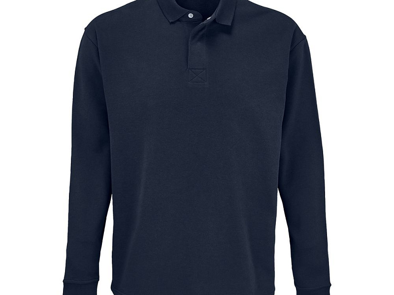 Рубашка поло оверсайз с длинным рукавом Heritage, темно-синяя
