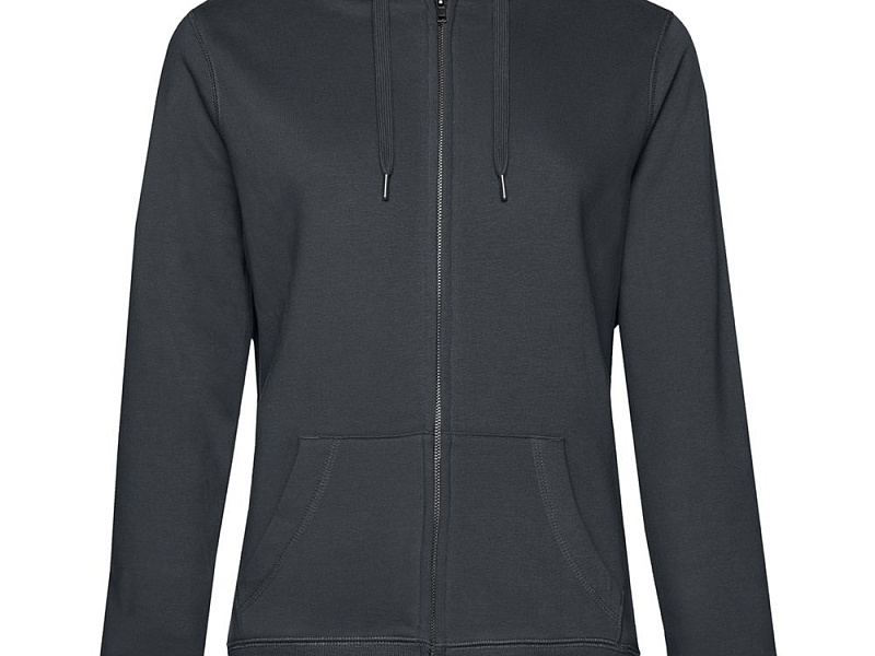 Толстовка на молнии с капюшоном женская Queen, темно-серая