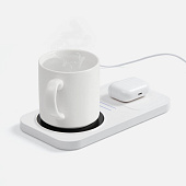 Беспроводное зарядное устройство с подогревом кружки Hot Task, белое