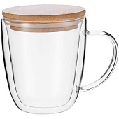 Кружка с двойными стенками Kupla с бамбуковой крышкой