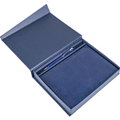 Коробка Duo под ежедневник и ручку, темно-синяя