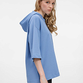 Футболка оверсайз унисекс с капюшоном Neofit, синяя