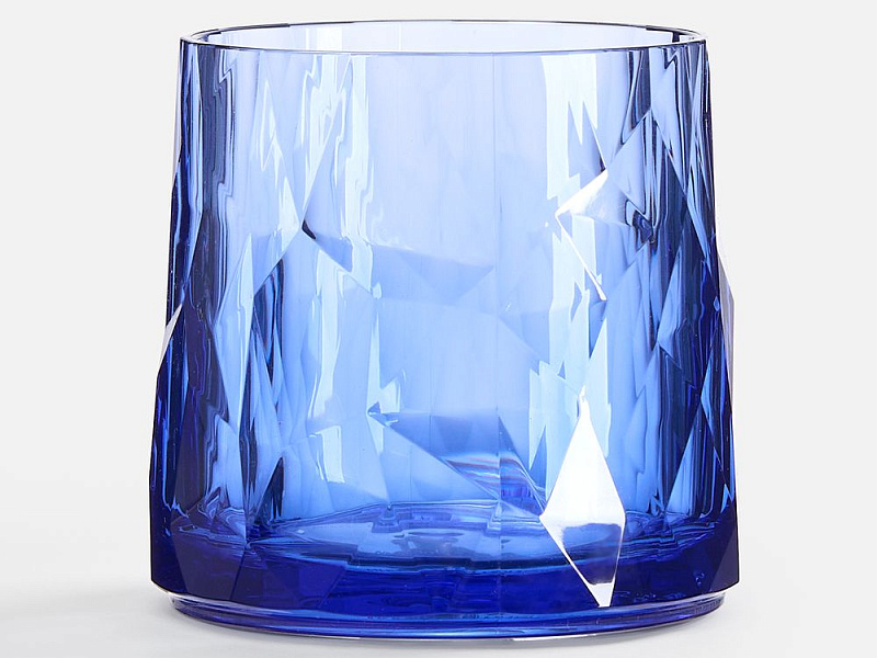Стакан небьющийся Sate Crystal, вращающийся, прозрачный синий
