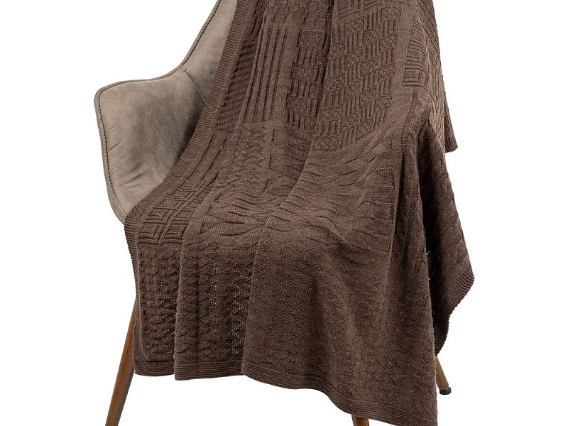 Плед Snippet, коричневый меланж