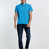 Рубашка поло мужская Virma Premium, бирюзовая