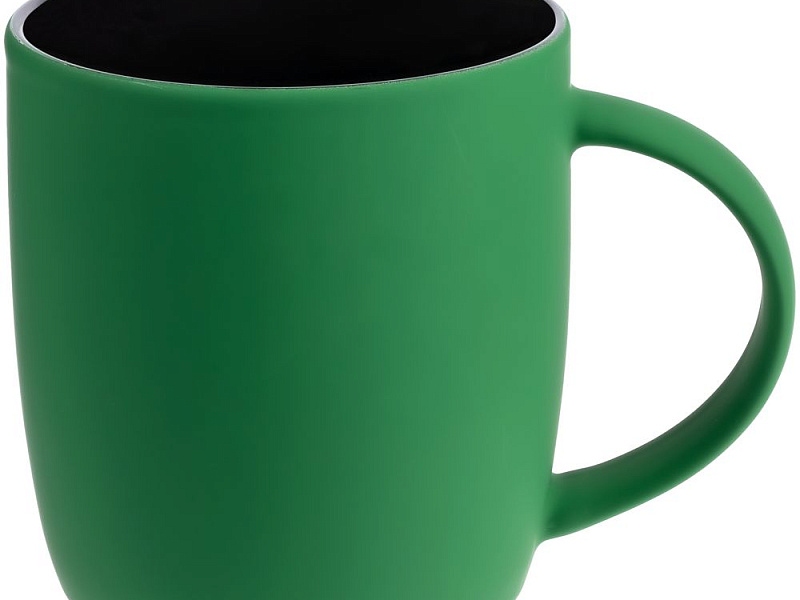 Кружка Surprise Touch Black с покрытием софт-тач, зеленая
