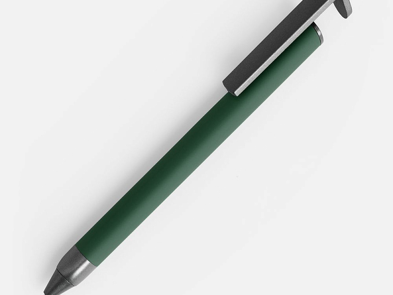 Ручка шариковая Standic с подставкой для телефона, зеленая