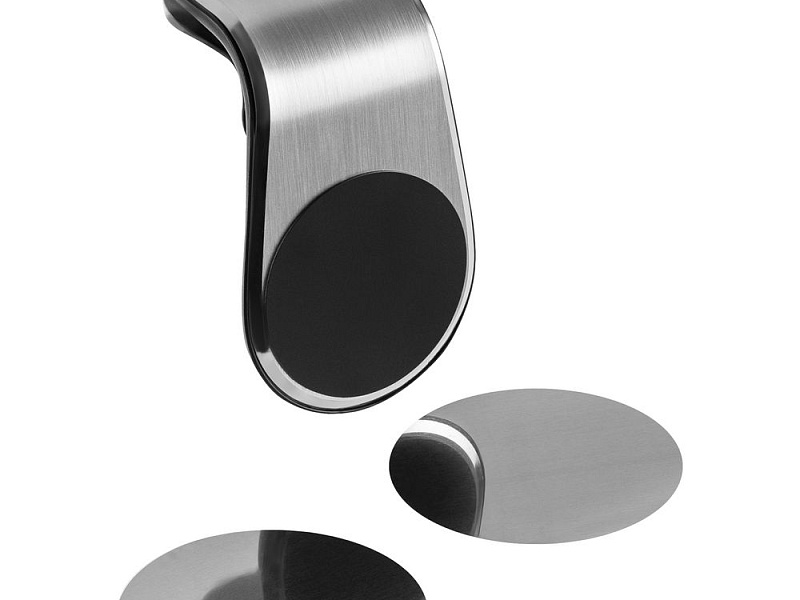 Магнитный держатель для смартфонов Pinch, серебристый