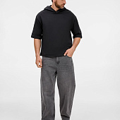 Футболка оверсайз унисекс с капюшоном Neofit, черная