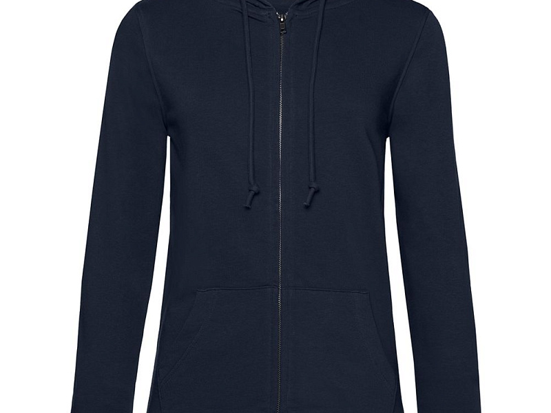 Толстовка на молнии с капюшоном женская BNC Inspire (Organic), темно-синяя