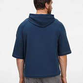 Футболка оверсайз унисекс с капюшоном Neofit, темно-синяя