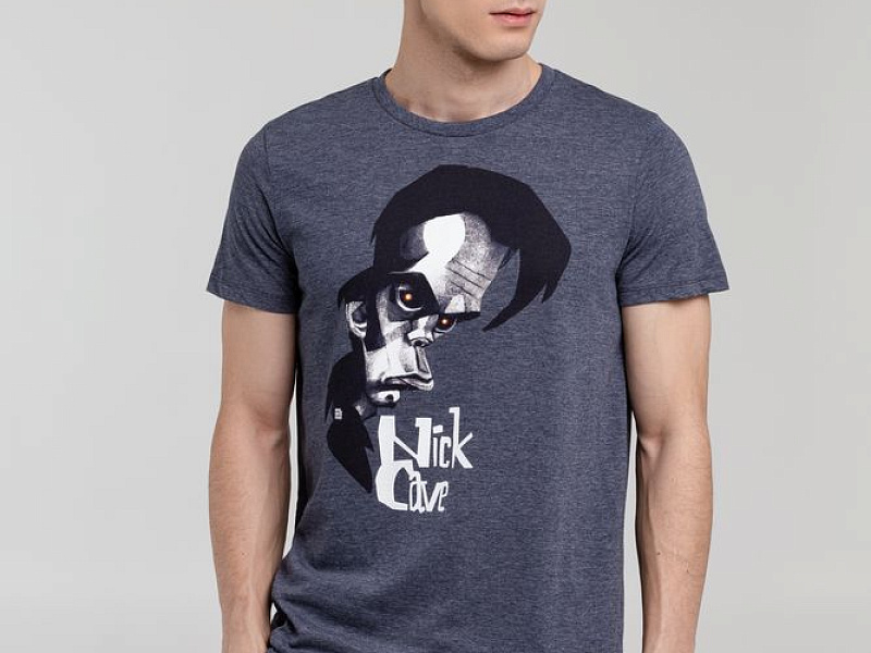 Футболка «Меламед. Nick Cave», темно-синий меланж
