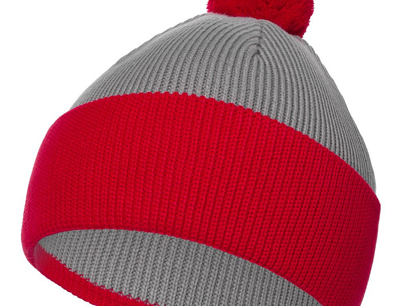 Шапка Snappy, светло-серая с красным