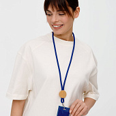 Шнурок для бейджа Tube Wood, синий