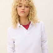 Рубашка поло унисекс с длинным рукавом Pacific LSL, белая