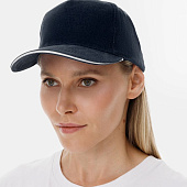 Бейсболка Long Beach, темно-синяя с белым