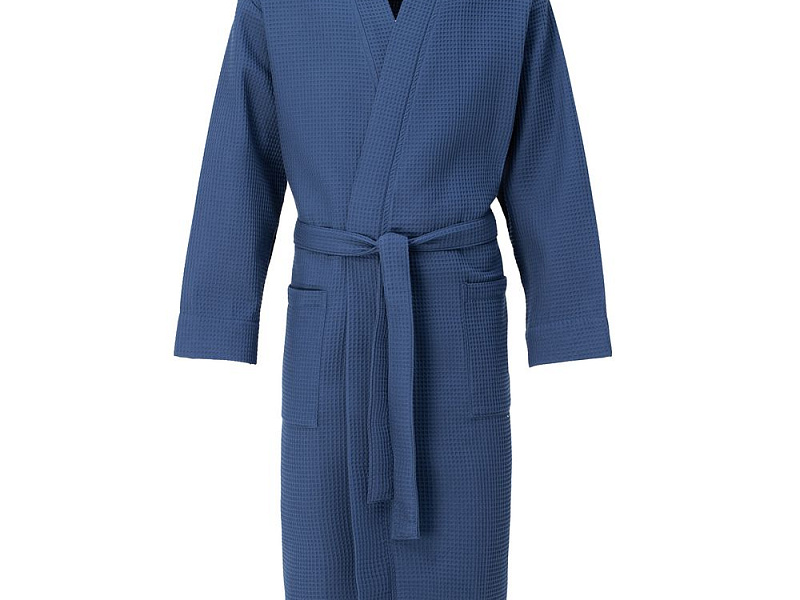 Халат вафельный Kimono, темно-синий