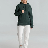 Толстовка с капюшоном унисекс Hoodie, темно-зеленый меланж