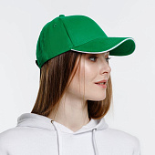 Бейсболка Spiker, зеленая с белым