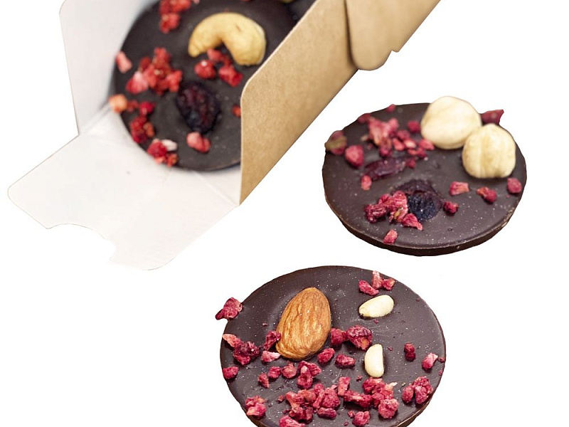 Шоколадные конфеты Mendiants, темный шоколад