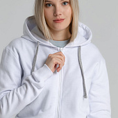 Толстовка на молнии с капюшоном Unit Siverga Heavy, белая