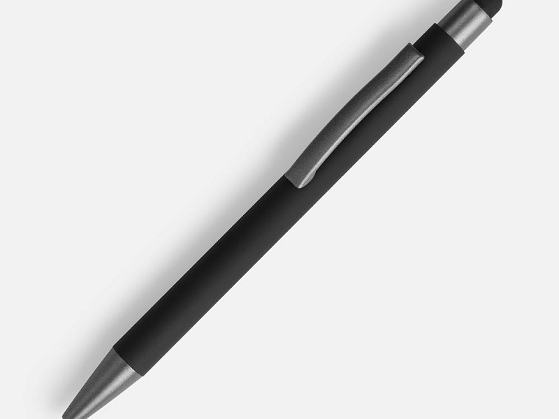 Ручка шариковая Atento Soft Touch Stylus со стилусом, черная